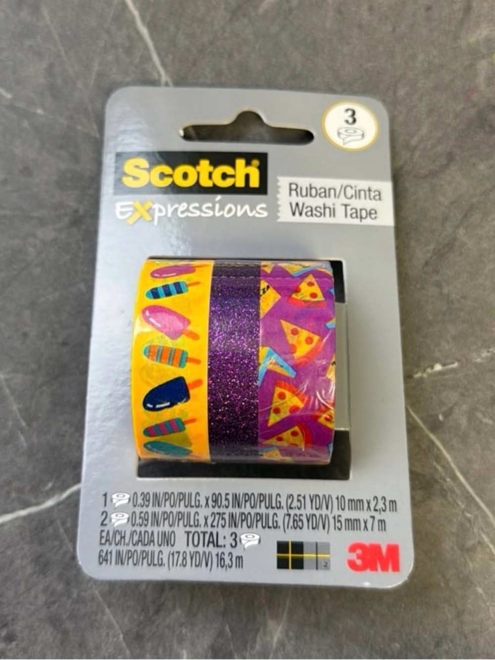 New Scotch Expressions Washi Tape Pizza Popsicle Purple Paper Crafts Card Making